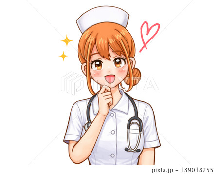ほほえむナース女性のイラスト素材2 ほほえむナース女性のイラスト素材2 139018255