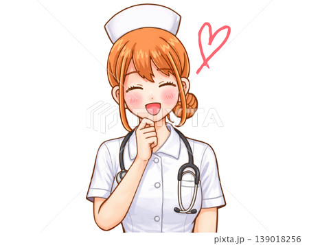 ほほえむナース女性のイラスト素材 ほほえむナース女性のイラスト素材 139018256