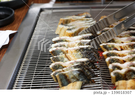 delicious authentic korean charcoal grilled eel 139018307
