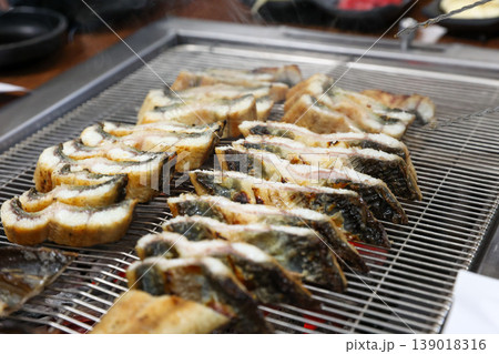 delicious authentic korean charcoal grilled eel delicious authentic korean charcoal grilled eel 139018316