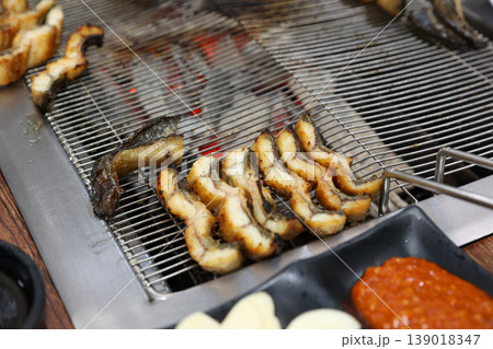 delicious authentic korean charcoal grilled eel 139018347