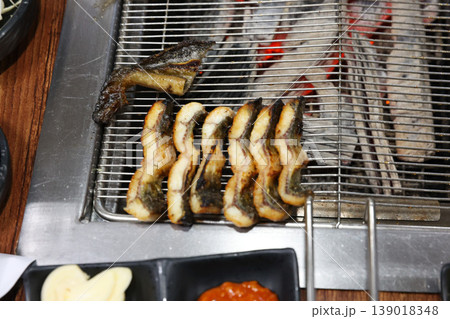 delicious authentic korean charcoal grilled eel 139018348