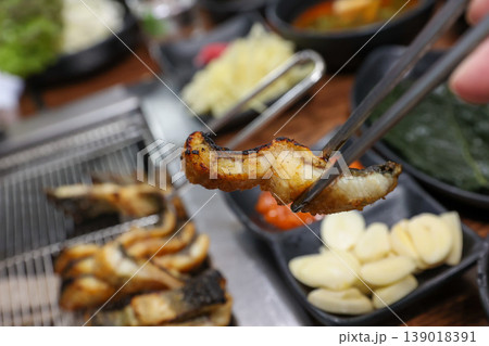 delicious authentic korean charcoal grilled eel delicious authentic korean charcoal grilled eel 139018391