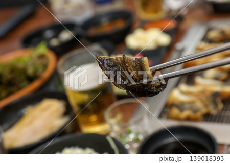 delicious authentic korean charcoal grilled eel 139018393