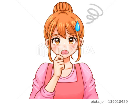 悩む主婦のイラスト素材 139018429