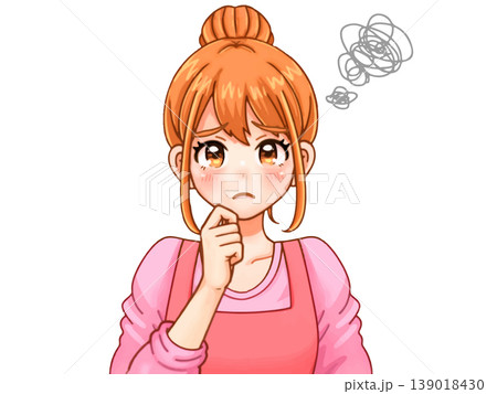 悩む主婦のイラスト素材2 139018430