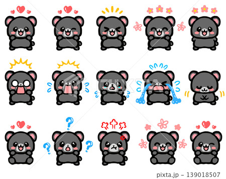 かわいいクマの喜怒哀楽イラスト素材セット2 かわいいクマの喜怒哀楽イラスト素材セット2 139018507