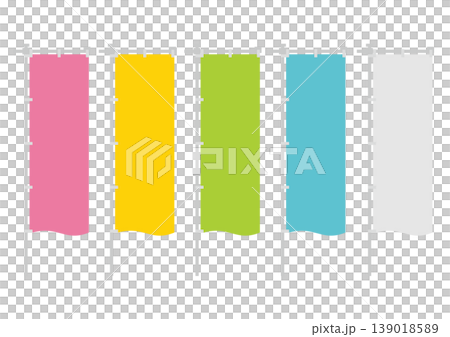 A set of illustrations of fluttering flags in pastel colors and white banners. A set of illustrations of fluttering flags in pastel colors and white banners. 139018589