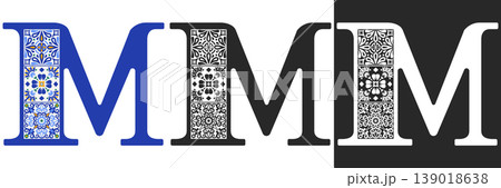 Capital Letter M With Mediterranean Tile Pattern 139018638