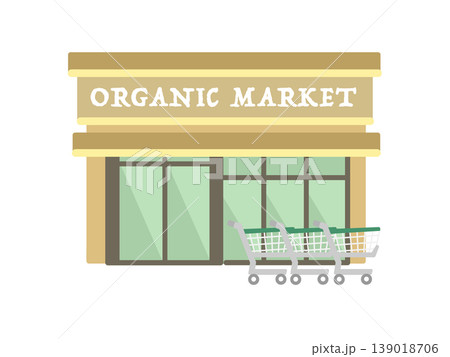 オーガニック・スーパーマーケット　建物　イラスト 139018706