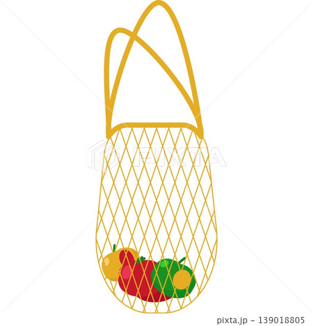 Bag mesh net with fruit vector food market icon Bag mesh net with fruit vector food market icon 139018805