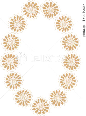 Wreath frame with flower elements. Trendy graphic template. Cute empty frame box Wreath frame with flower elements. Trendy graphic template. Cute empty frame box 139019087