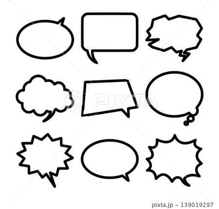 Speech Bubble Outlines Black and White Speech Bubble Outlines Black and White 139019297