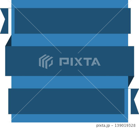 Dark blue ribbon text placeholder. Vector image template. 139019328