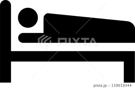 Timeless Tranquility - Versatile Bed Symbol for All Designs. Bed icon illustration. Black and white. Timeless Tranquility - Versatile Bed Symbol for All Designs. Bed icon illustration. Black and white. 139019344
