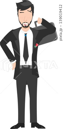 Illustration of a Man Wearing a Suit and Holding a Briefcase Illustration of a Man Wearing a Suit and Holding a Briefcase 139019412