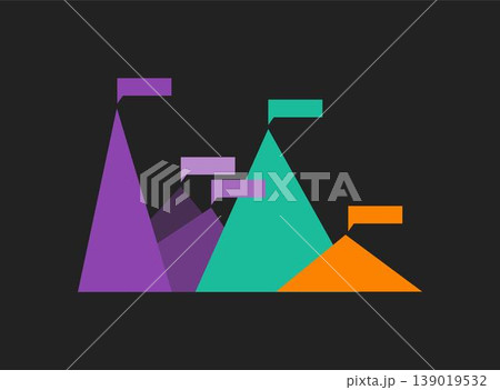 Flat Style Mountain Icon on Black Background Flat Style Mountain Icon on Black Background 139019532