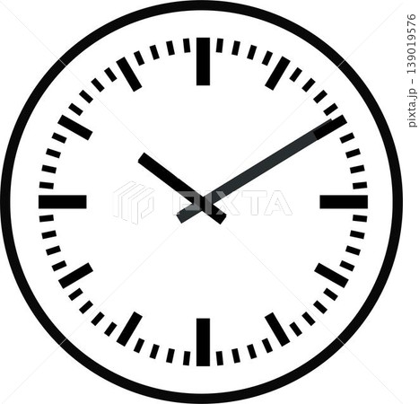 Minimalist Clock Icon on a White Background. Vector Illustration. 139019576