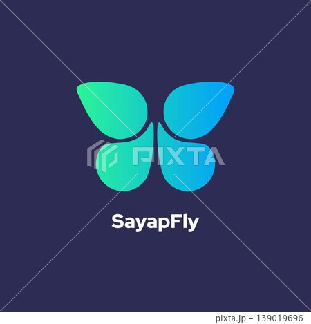 Sayapfly - Gradient Butterfly Logo Design. 139019696