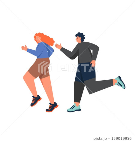 Walk in the park, vector flat style design illustration 139019956