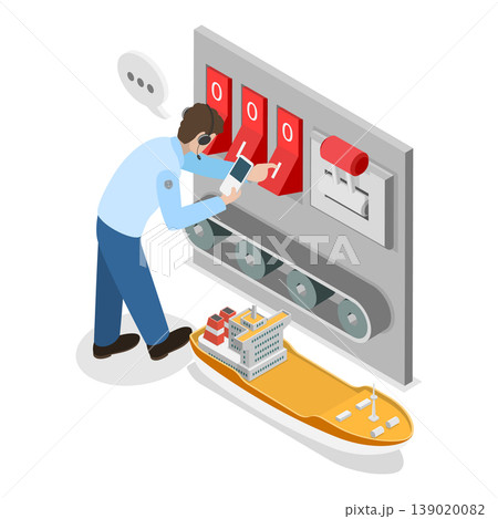 3D Isometric Flat Vector Illustration of Marine Transportation and Logistics, Abstract Sea Transport Professions.. Item 1 3D Isometric Flat Vector Illustration of Marine Transportation and Logistics, Abstract Sea Transport Professions.. Item 1 139020082
