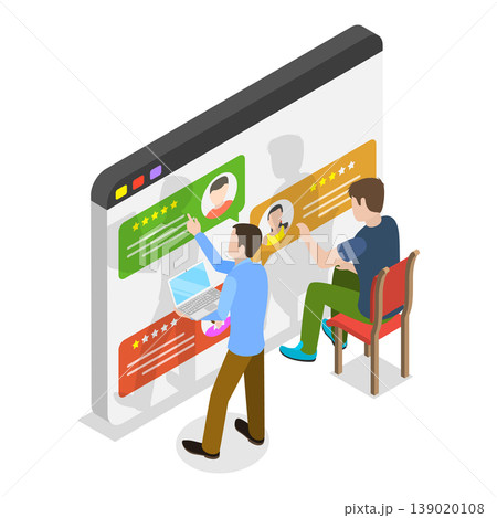 3D Isometric Flat Vector Illustration of Quality Service Client Feedback, Business Satisfaction Support. Item 1 3D Isometric Flat Vector Illustration of Quality Service Client Feedback, Business Satisfaction Support. Item 1 139020108