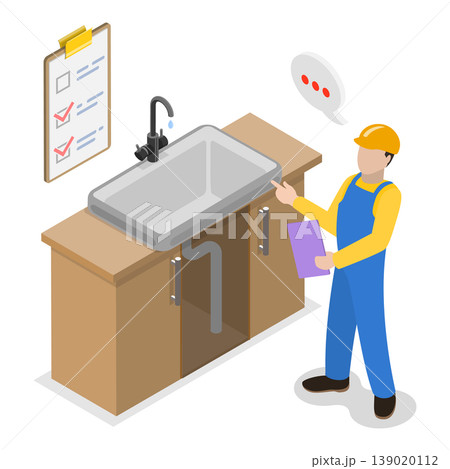 3D Isometric Flat Vector Illustration of Safety Regulations and Health Inspection, Utilities Inspection. Item 3 3D Isometric Flat Vector Illustration of Safety Regulations and Health Inspection, Utilities Inspection. Item 3 139020112