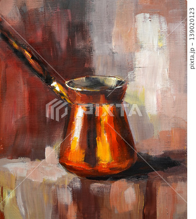 pots for coffee and coffee beans watercolor pots for coffee and coffee beans watercolor 139020123