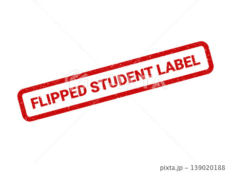Red rectangular rubber stamp showing Flipped...のイラスト素材 [139020188] - PIXTA