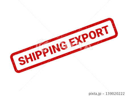Textured rectangular rubber stamp graphic showing SHIPPING EXPORT for international trade documents processing Textured rectangular rubber stamp graphic showing SHIPPING EXPORT for international trade documents processing 139020222