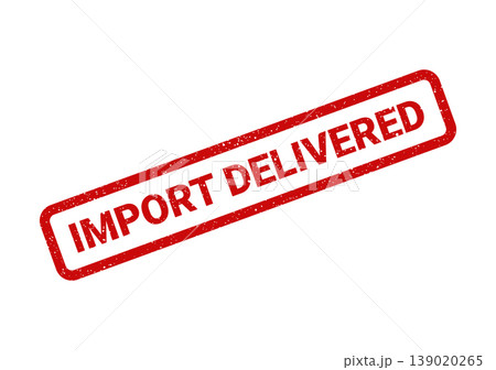 Red rectangular stamp mark indicates successful arrival of goods in global trade process Red rectangular stamp mark indicates successful arrival of goods in global trade process 139020265
