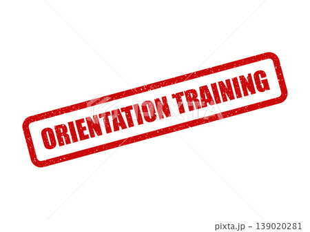 Red rectangular textured stamp displaying ORIENTATION TRAINING for new employees or students Red rectangular textured stamp displaying ORIENTATION TRAINING for new employees or students 139020281