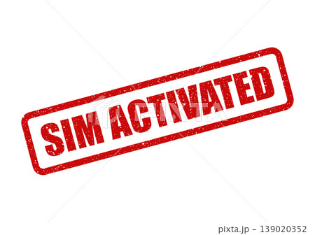 Red textured grunge stamp displaying SIM ACTIVATED message, perfect for mobile service confirmations Red textured grunge stamp displaying SIM ACTIVATED message, perfect for mobile service confirmations 139020352