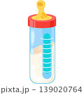 Flat baby milk bottle vector illustration isolated 139020764