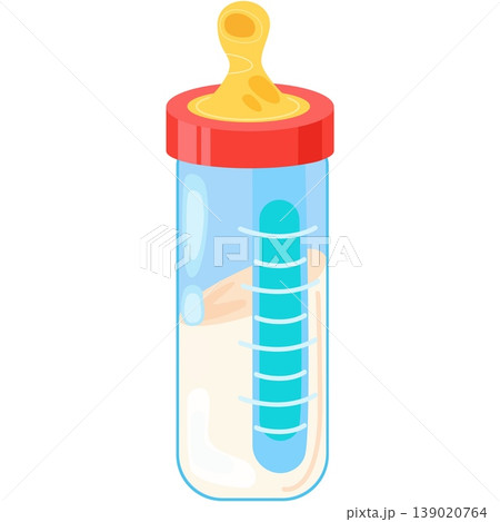 Flat baby milk bottle vector illustration isolated Flat baby milk bottle vector illustration isolated 139020764