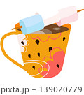 Marshmallow candy on coffee cup vector icon 139020779