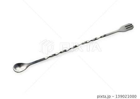 Stainless Steel Bar Spoon for Cocktail Mixing Isolated on White 139021080