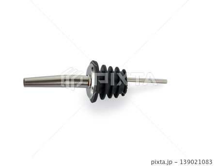 Bar Bottle Pourer Liquor Dispenser Spout Isolated on White Background Bar Bottle Pourer Liquor Dispenser Spout Isolated on White Background 139021083