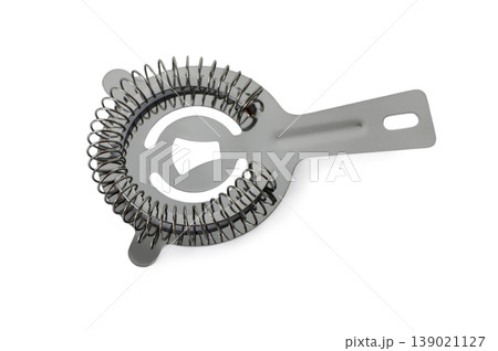 Professional Bar Strainer Cocktail Sieve Isolated on White Background 139021127