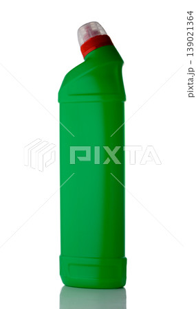 Green Plastic Toilet Cleaner Bottle Isolated on White Background Green Plastic Toilet Cleaner Bottle Isolated on White Background 139021364