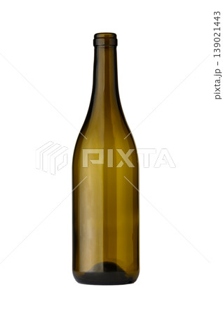 Empty Burgundy style wine bottle 750 ml isolated on white background 139021443