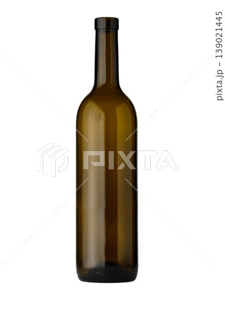 Classic 750 ml olive green Bordeaux wine bottle isolated on white background Classic 750 ml olive green Bordeaux wine bottle isolated on white background 139021445