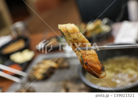 delicious authentic korean eel soup with healthy ingredients 139021521