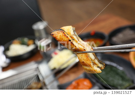 delicious authentic korean eel soup with healthy ingredients 139021527