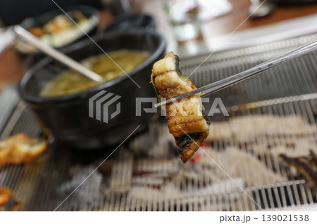 delicious authentic korean eel soup with healthy ingredients 139021538