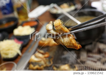 delicious authentic korean eel soup with healthy ingredients 139021542