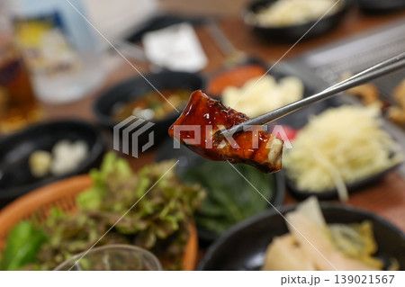 delicious authentic korean eel soup with healthy ingredients 139021567