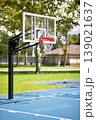 Calm Neighborhood Park Illuminated By Sunlight Showcasing Basketball Net And Rowhouses. New York 139021637