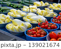 Tomatoes and various vegetables on a market stall 139021674