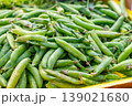 Close up of fresh pea pods sold in the market 139021680